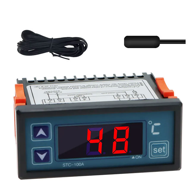 STC-100A Temperature Controller Cool Heat Refrigerator Thermostat AC 220V Regulator Thermoregulator Thermocouple 2M NTC sensor