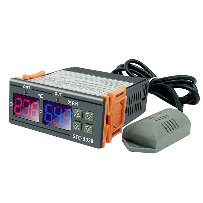 STC-3028 AC110-220V Display Dual Adjustable Temperature Regulator Digital Switch Temperature and Humidity Controller